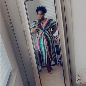 Eloquii Multicolored Stripped Dress